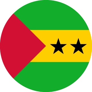 Flag of the Democratic Republic of São Tomé and Príncipee (Circle, Rounded Flag)