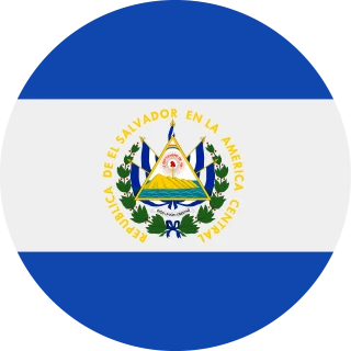 Flag of the Republic of El Salvador (Circle, Rounded Flag)