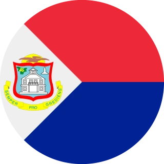 Flag of the Sint Maarten (Circle, Rounded Flag)