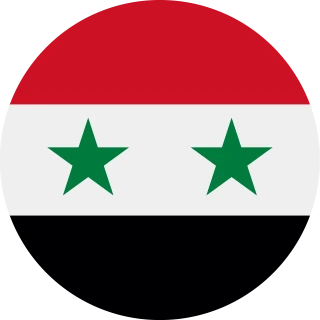 Flag of the Syrian Arab Republic (Circle, Rounded Flag)