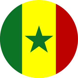 Flag of the Republic of Senegal (Circle, Rounded Flag)