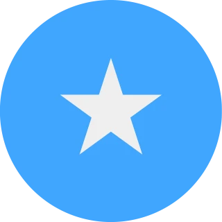 Flag of the Federal Republic of Somalia (Circle, Rounded Flag)