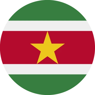 Flag of the Republic of Suriname (Circle, Rounded Flag)