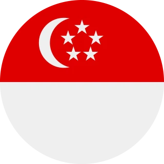 Flag of the Republic of Singapore (Circle, Rounded Flag)