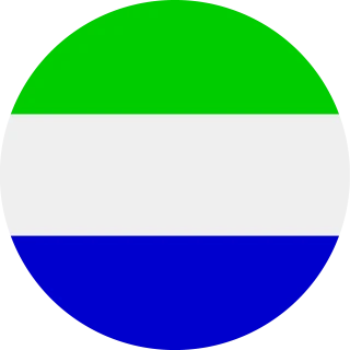 Flag of the Republic of Sierra Leone (Circle, Rounded Flag)