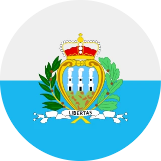 Flag of the Republic of San Marino (Circle, Rounded Flag)