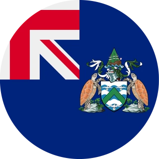 Flag of the Ascension Island (Circle, Rounded Flag)