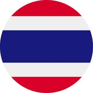 Flag of the Kingdom of Thailand (Circle, Rounded Flag)