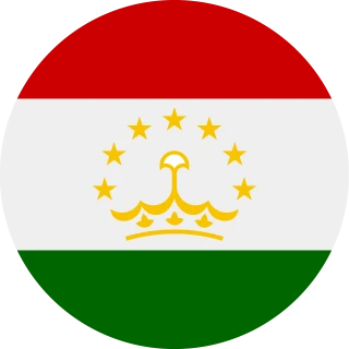 Flag of the Republic of Tajikistan (Circle, Rounded Flag)