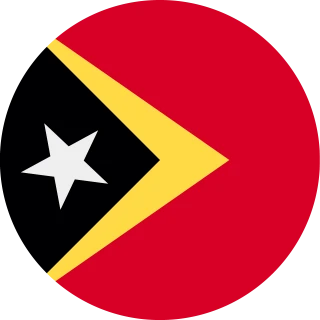 Flag of the Democratic Republic of Timor-Leste (Circle, Rounded Flag)