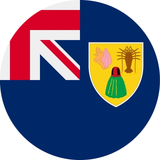 Flag of the Turks and Caicos Islands (Circle, Rounded Flag)