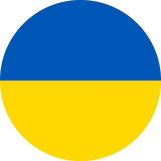 Flag of the Ukraine (Circle, Rounded Flag)