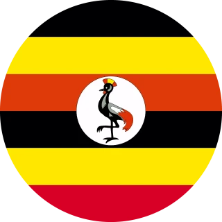 Flag of the Republic of Uganda (Circle, Rounded Flag)