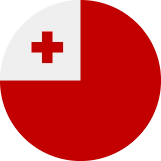 Flag of the Kingdom of Tonga (Circle, Rounded Flag)