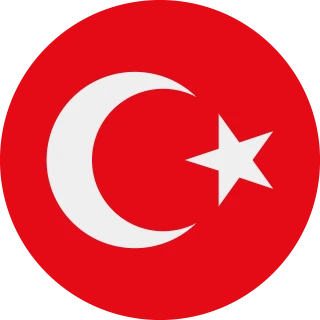 Flag of the Republic of Türkiye (Circle, Rounded Flag)