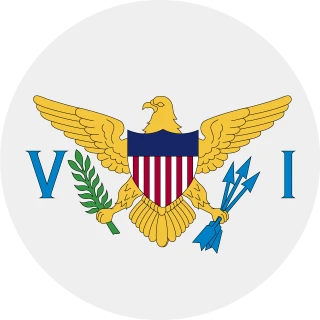 Flag of the Virgin Islands of the United States (Circle, Rounded Flag)