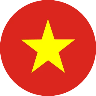 Flag of the Socialist Republic of Vietnam (SRV) (Circle, Rounded Flag)