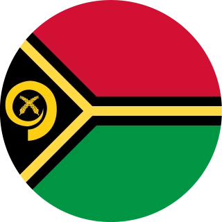 Flag of the Republic of Vanuatu (République de Vanuatu) (Circle, Rounded Flag)