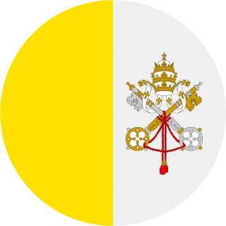 Flag of the The Holy See (Circle, Rounded Flag)