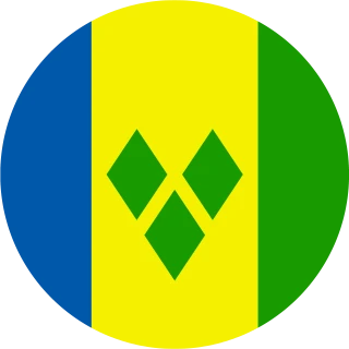 Flag of the Saint Vincent and the Grenadines (Circle, Rounded Flag)