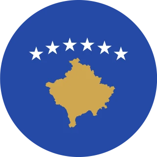 Flag of the Republic of Kosovo (Circle, Rounded Flag)