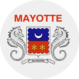 Flag of the Department of Mayotte (Circle, Rounded Flag)