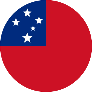 Flag of the Independent State of Samoa (Circle, Rounded Flag)