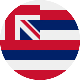 Hawaii. Circle, Rounded Flag