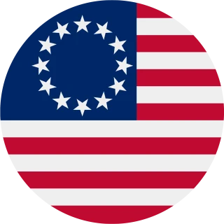 Betsy Ross. Circle, Rounded Flag