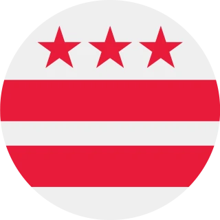 Washington, D.C (District of Columbia). Washington, D.C Circle, Rounded Flag