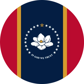 Mississippi. Circle, Rounded Flag