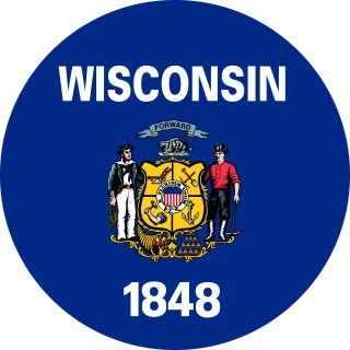 Wisconsin. Circle, Rounded Flag