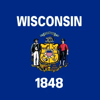 Wisconsin. Square Flag