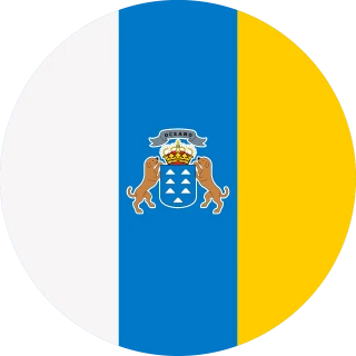 Flag of the IC Canary Islands (Circle, Rounded Flag)