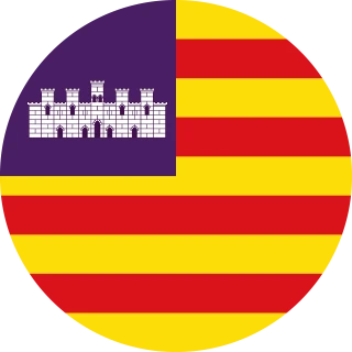 Balearic Islands. Circle, Rounded Flag