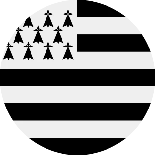 Bretagne (Gwenn ha du). Brittany Circle, Rounded Flag