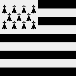 Bretagne (Gwenn ha du). Brittany Square Flag