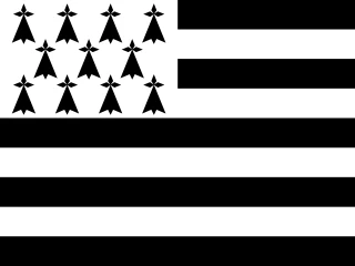 FR-BRE Bretagne (Gwenn ha du). Brittany Flag