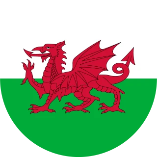 Wales. Circle, Rounded Flag