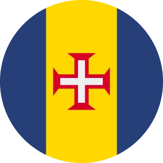 Madeira. Circle, Rounded Flag