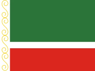 RU-CE Čečenskaja Respublika. Chechnya (Chechen Republic) Flag