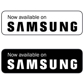 Now available on SAMSUNG badge logo